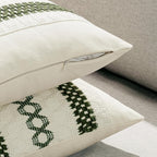 MIULEE Set of 2 Moss Green Boho Decorative Lumbar Pillow Covers 12x20 Inch Farmhouse Rustic Couch Throw Pillows Modern Summer Cushion Covers Retro Cute Macrame Woven Home Decor for Bed Sofa Chair