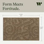 WaterHog Indoor/Outdoor Door Mat, 2' x 3' Made in USA, Durable & Skid-Resistant Front Door Rug, Decorative, Water-Trapping & Heavy-Duty Entryway Floor Mat For Your Home, Boxwood Collection Khaki/Camel