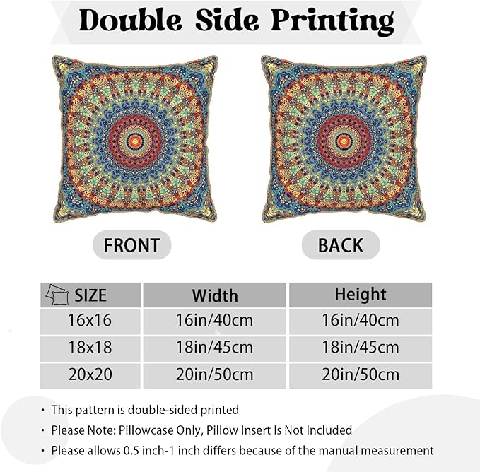 KSLIDS Boho Mandala Floral Soft Velvet Throw Pillow Covers Set of 2 Navy Blue Orange Flower Decorative Pillow Covers 18x18 Inch Abstract Retro Pillow Case for Sofa Couch Outdoor Modern Home Decor