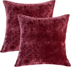 PHF Truly Velvet Euro Sham, 26"x 26",No Insert, 2 Pack Color Gradient Euro Throw Pillow Covers, Ultra Soft Cozy Pillow Covers for Luxurious Home Decorative, No Shedding, No Pilling, Wine Red
