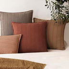 Foindtower Set of 2 Decorative Cotton Waffle Weave Throw Pillow Cover Euro Shams Cushion Covers Accent European Pillowcase For Bed Couch Sofa Bedroom Living Room Home Decor 20×20 Inch Fall Rust Orange