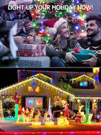 300 LED Christmas Lights Warm White/Multicolor, 115FT Color Changing String Lights Outdoor with Remote Control, 8 Modes Fairy Light Plug in Waterproof for Christmas Tree Bedroom Party Wedding