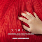 Phantoscope Pack of 2 Christmas Faux Fur Throw Pillow Covers Cushion Covers Luxury Soft Decorative Pillowcase Fuzzy Pillow Covers for Bed/Couch, Red 20 x 20 Inches