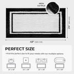 GRANNY SAYS Microfiber Bathroom Rugs Non Slip Washable, Water Absorbent Bathroom Mats for Tub Non Slip, Soft Bath Mats for Floor & Shower, Long Bath Rug, 24" x 48", Black Rug