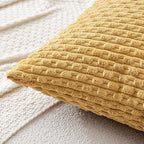 MIULEE Pack of 2 Decorative Throw Pillow Covers 20x20 Inch Soft Boho Striped Textured Corduroy Pillow Covers Modern Farmhouse Home Decor for Couch Bed Sofa Living Room Gold
