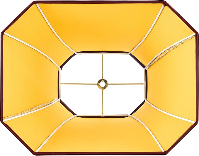 GO&SO Square Cut Corner Lampshades Burgundy Red, 8x14x11 Inch Medium Table Lamp Shades, Natural Faux Silk Lamp Shade for Floor Lamps,Bedroom and Living Room, Easy Assembly Required (Set of 2)