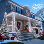 JMEXSUSS Christmas Lights, 8 Modes Waterproof Christmas Light Outdoor Plug in, Clear Wire String Lights Indoor Bedroom 720LED 230 FT White