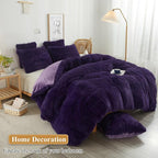 XeGe Faux Fur Throw Pillow Covers, Luxury Fluffy Plush Pillow Shams, Shaggy Decorative Pillow Cushion Cover for Sofa Bed Couch with Zipper Closure, Pack of 2 (18''x18'', Purple)