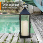 Homemory 6" x 12" Extra Large Outdoor Waterproof Candle with Auto 6-Hour Timer, Ivory Plastic Made, Long Last for Half A Year