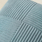 MIULEE Dusty Blue Corduroy Pillow Covers Pack of 2 Boho Decorative Spliced Throw Pillow Covers Soft Solid Couch Pillowcases Cross Patchwork Textured Cushion Covers for Living Room Bed Sofa 18x18 inch