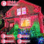 100FT 300 LED Christmas Lights Outdoor, Plug in Christmas String Lights Indoor, Waterproof & 8 Modes & Timer Function, Connectable Fairy Twinkle Light for House Classroom Patio Wedding Decor, Red