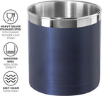 Oggi Stainless Steel Jumbo Utensil Holder - 7" Utensil Caddy, Weighted Base for Stability - Extra Large Utensil Crock and Countertop Utensil Organizer, Blue