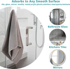 Suction Cup Hooks for Shower,Removable No Drill Towel Hooks,Upgraded 15 lbs Strong Suction hooks for Bathroom Tile,Shower Wall,Glass Door,Kitchen-Loofah,Coat,Stainless Waterproof-White 4 Pcs