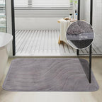 Bath Mats 30x20 Non-Slip Absorbent Bathroom Rug, Quick Dry Machine Washable Shower Tub Mat with Rubber Backing, Soft Floor Carpet for Bathroom Decor Wave Dark Grey