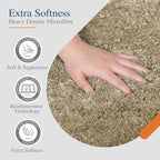 Walensee Large Bathroom Rug (24 x 36, Sand) Extra Soft and Absorbent Shaggy Bath Mat - Machine Washable Microfiber, Non Slip, Luxury Floor Mat
