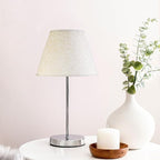 GO&SO 2Pc Beige Lamp Shade, 5.5'' Top x 10'' Bottom x 7.2'' Height, Small Barrel Lampshade for Table Lamp & Floor Light, Handcrafted Natural Linen, Spider Fitting