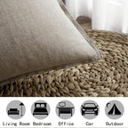 Jeanerlor Decorative Cotton Linen Couch 26"x26" Throw Pillow Case for Sofa Durable Classy, Comfortable Cushion Cover (65 x 65cm), Gray