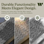 Bungalow Flooring Waterhog Stair Treads (Set of 4) – 8 1/2 x 30 Inches, Durable,Water-Trapping, Indoor/Outdoor Floor Covering, Boxwood Collection – Made in USA, Medium Grey
