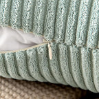 MIULEE Pack of 2 Corduroy Soft Soild Decorative Square Throw Pillow Covers Set Cushion Cases Pillowcases for Sofa Bedroom Couch 18 x 18 Inch Greyish Green