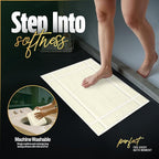 Pearl Linens Pack of 2 100% Cotton Bath Mat 18x25 inches, Soft & Absorbent Quick Dry Bathroom Mats Set, Not Bathroom Rugs, After Shower Mats, Bath Tub Mat, 687 GSM, Machine Washable, Ivory