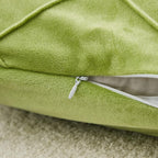 JAUXIO Diamond Pinch Pleated Crystal Velvet Pillowcases 2 Pack Solid Pintuck Throw Cushion Cover for Home Decor Hidden Zipper Closure (Apple Green, Standard)