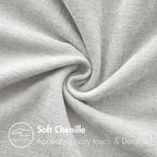 MIULEE Pack of 2 Light Gray Throw Pillow Covers 16x16 Inch Soft Chenille Pillow Covers for Sofa Living Room Couch Solid Dyed Cases