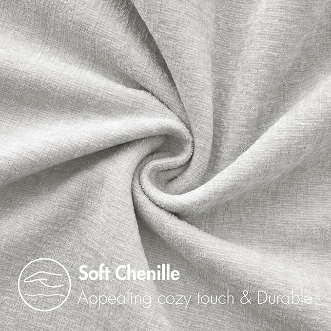 MIULEE Pack of 2 Light Gray Throw Pillow Covers 16x16 Inch Soft Chenille Pillow Covers for Sofa Living Room Couch Solid Dyed Cases