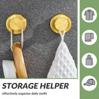 APLusee Brushed Gold Bathroom Towel Hooks 2 Pack, 304 Stainless Steel Robe Hooks for Kitchen Garage, Wall Mounted