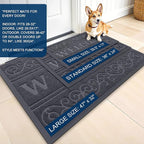 OLANLY Welcome Door Mat Indoor Outdoor Entrance, Heavy Duty Sturdy Front Door Mat, Waterproof All-Weather Doormat, Stain Resistant, Low Profile, Easy Clean Patio Entryway Mat, 47 x 32, Grey