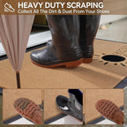 Dirt Trapping Outdoor Welcome Mats, 17x30 Durable Non-Slip Door Mat Outside Entrance, Low Profile Easy Clean Doormat for Patio Porch Front Indoor Entryway, Brown