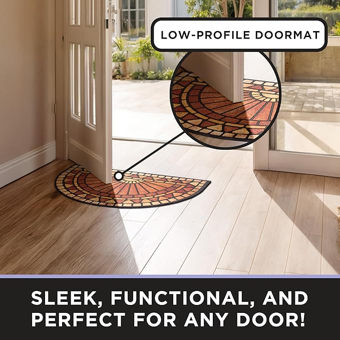 ubdyo Unique Design Door mat - Low Pile Front Doormat Outside Entrance for Efficient Dirt Trapping - All Weather Front Door Mat Indoor Entrance - Anti Slip Welcome Matt Outdoor - (36" x 24", Orange)