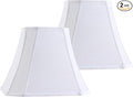 GO&SO 14 Inch Off White Square Cut Corner Lamp Shades for Floor Lamps,Table Lamp Replacement, 8x14x11"(Spider) Natural Linen Lampshade Decoration,Transitional Easy Assembly Required (Set of 2)