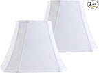 GO&SO 14 Inch Off White Square Cut Corner Lamp Shades for Floor Lamps,Table Lamp Replacement, 8x14x11"(Spider) Natural Linen Lampshade Decoration,Transitional Easy Assembly Required (Set of 2)