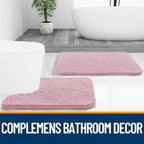 OLANLY Bathroom Rugs 36x24, Extra Soft Absorbent Chenille Bath Rugs, Rubber Backing Quick Dry, Machine Washable Bath Mats for Bathroom Floor, Tub and Shower, Home Decor Accessories, Dusty Rose