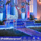 262FT 800 LED Blue Christmas Lights, 8 Modes Clear Wire Blue String Lights Outdoor Indoor for Christmas Bedroom Tree Decorations