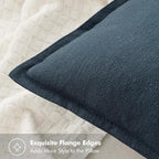 MIULEE Decorative Linen Pillow Covers 20x20 Inch Navy Blue Boho Farmhouse Neutral Couch Throw Pillows for Bed Pack of 2 Accent Coastal Modern Pillowcase Summer Sofa Livingroom Home Decor