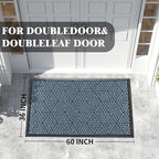 Yimobra Extra Large Door Mat 60x32, All-Weather Waterproof Non-Slip Welcome Matt Outdoor, Heavy Duty Non Slip Doormat for Entryway for Patio and Garage Indoor, Easy Clean, Mix Blue