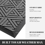 Yimobra Large Door Mat 47x24, All-Weather Waterproof Non-Slip Welcome Matt Outdoor, Heavy Duty Non Slip Doormat for Entryway for Patio and Garage Indoor, Easy Clean, Grey