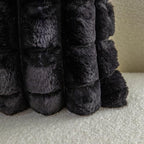 Neelvin Black Faux Fur Cozy Soft Plaid Decorative Throw Pillow Covers 18x18 inch Set of 2,Velvet Pillowcase Cushion Case for Sofa Couch