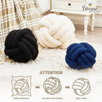Uvvyui Knot Pillow Ball, Soft Home Decorative Round Throw Pillow, Handmade Knotted Plush Pillow, Round Boucle Pillow Cushion (8.6 Inches Orange)