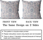 Snycler Boho Throw Pillow Covers 18x18 inch Set of 2 Terracotta Rust Blue Colored Throw Pillows Double Sided Boho Home Soft Decor for Bedroom Living Room Couch & Sofa (No Inserts)