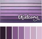 Bulijojo Purple Entrance Door Mat Large 17 x 30 Inch Entry Way Doormat Front Door Rug Outdoor Heavy Duty Welcome Mat, Non Slip Rubber Back Low Profile