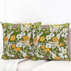 Decorative Throw Pillow Covers Set of 2 Green Pillow Covers 16x16 inch Soft Short Plush Square Freesia Floral Throw Pillows,Farmhouse Outdoor Pillow Covers for Couch Sofa Bed Living Room