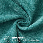 MIULEE Pack of 2 Couch Throw Pillow Covers 18x18 Inch Coastal Teal Farmhouse Decorative Pillow Covers with Stitched Edge Soft Chenille Solid Dyed Spring Pillow Covers for Sofa Bed Living Room