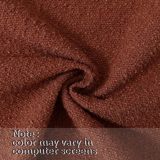 Jeneoo Rust Decorative Square Thick Throw Pillow Covers Fine Textured Boucle Terracotta Couch Cushion Cases for Livingroom Sofa Decor, Set of 2, 20 x 20 Inch