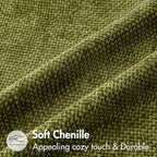 MIULEE Pack of 2 Couch Throw Pillow Covers 18x18 Inch Olive Green Modern Boho Accent Decorative Pillow Covers Soft Chenille Farmhouse Cushion Covers for Home Decor Bed Sofa Living Room