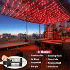 Vivideal 100 LED Red Christmas Lights Outdoor, 33ft Red String Lights 8 Modes Clear Wire, Connectable Waterproof Plug in Pink Led Light for Bedroom Indoor Outdoor Christmas Decorations