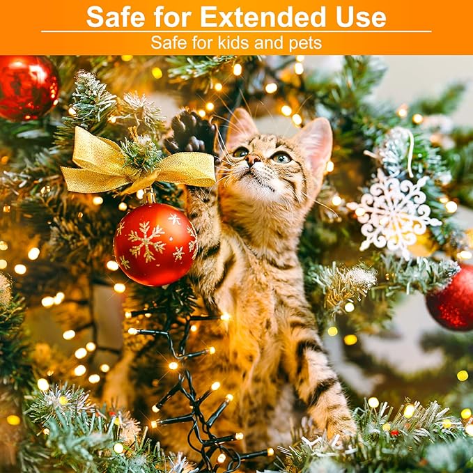 100FT 300 LED Christmas Lights Outdoor, Warm White Christmas Tree Lights with 8 Modes Waterproof, Plug in Connectable Green Wire String Lights Indoor for Patio Garden Xmas Party Decorations