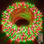 KNONEW 403ft 1000 LED Christmas String Lights Outdoor 8 Modes & Timer Fairy Light Plug in Waterproof Outside Lights for Xmas Yard Tree Wedding Party Holiday Decorations (Red and Green)