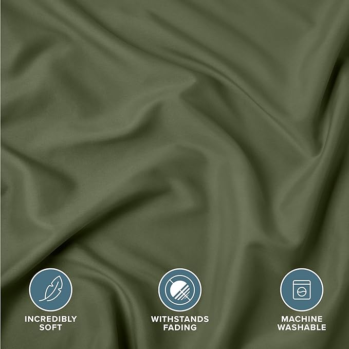 Bare Home King Pillow Sham Covers - Set of 2 - Premium 1800 Ultra-Soft Microfiber - Double Brushed - Bed Pillow Shams - Pillows Not Included (Set of 2, Cypress Green)
